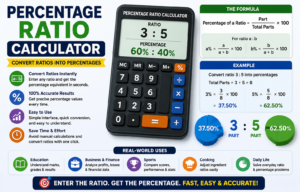 Read more about the article Easy Percentage Ratio Calculator – Convert Ratios (2026)