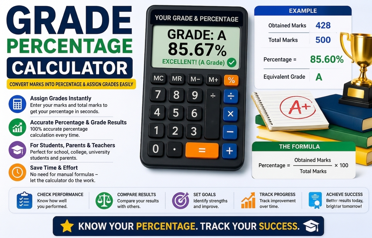 You are currently viewing Grade Percentage Calculator – 7 Easy Ways to Convert Marks into Percentage